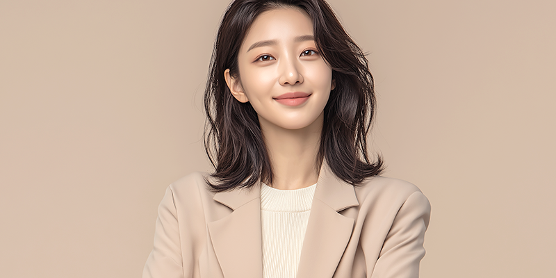 웃고 있는 여성